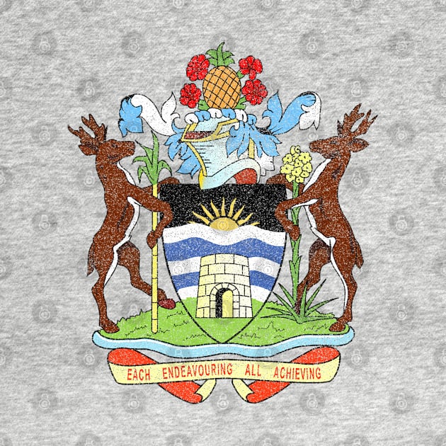 The Coat of Arms of Antigua and Barbuda, distressed by Webdango